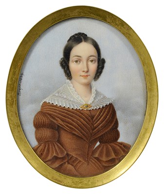 Lot 523 - ~A PORTRAIT MINIATURE OF A LADY