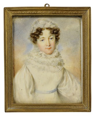 Lot 526 - ~A PORTRAIT MINIATURE OF A LADY