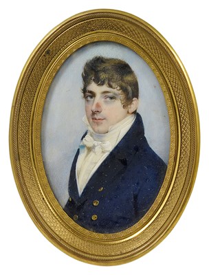 Lot 528 - ~A PORTRAIT MINIATURE OF A GENTLEMAN