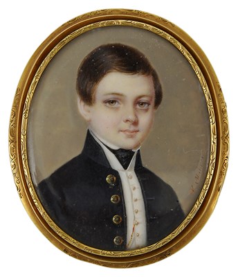 Lot 530 - ~A PORTRAIT MINIATURE OF A YOUNG BOY