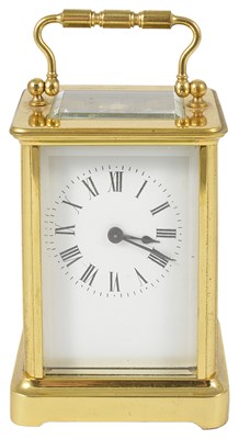 Lot 535 - A FRENCH GILT-BRASS CARRIAGE CLOCK