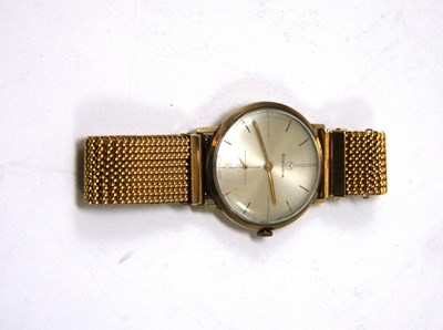 Lot 541 - RODANIA: A GENTLEMAN'S NINE CARAT GOLD WRISTWATCH