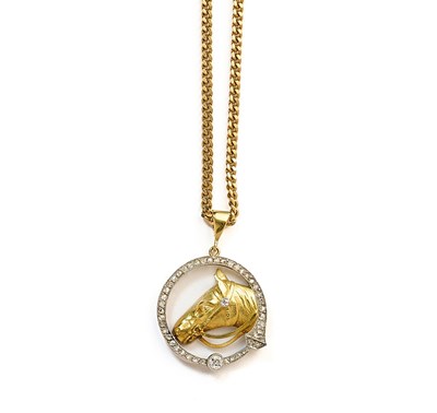 Lot 365 - GOLD AND DIAMOND PENDANT, 1910s AND LATER
