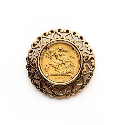 Lot 193 - A HALF SOVEREIGN BROOCH