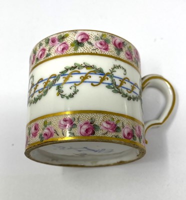 Lot 3 - TWO SEVRES COFFEE CANS AND SAUCERS, 1780 AND CIRCA