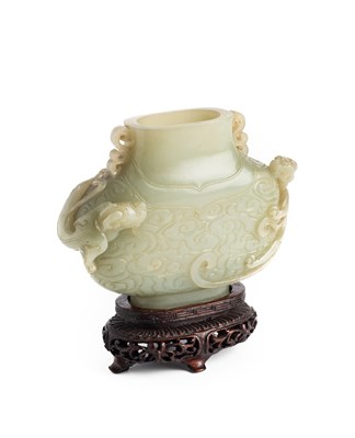 Lot 35 - A CHINESE JADE FLASK, 18TH CENTURY