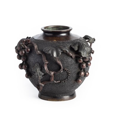 Lot 44 - A JAPANESE BRONZE VASE, MEIJI PERIOD