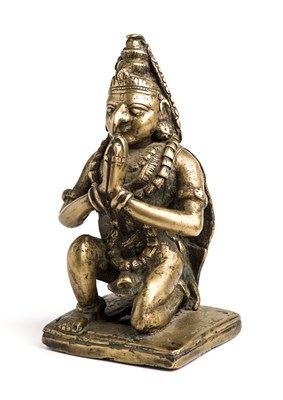 Lot 70 - A BRONZE FIGURE OF GARUDA, HIMACHAL PRADESH, NORTHERN INDIA, 19TH CENTURY