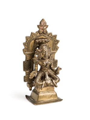 Lot 76 - A BRONZE FIGURE OF PARVATI, WESTERN DECCAN, INDIA, 18TH CENTURY