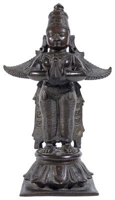 Lot 83 - A BRONZE FIGURE OF GARUDA, TAMIL NADU, LATE 18TH / EARLY 19TH CENTURY