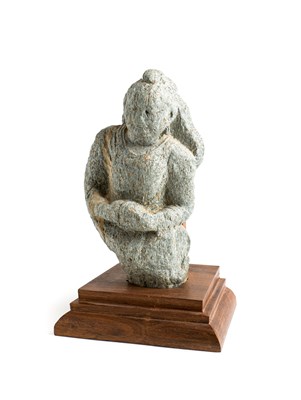 Lot 88 - A GANDHARA GREY SCHIST FRAGMENTARY FIGURE OF BUDDHA, 3RD / 4TH CENTURY