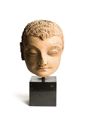 Lot 92 - A GANDHARA TERRACOTTA HEAD OF BUDDHA, 4TH / 5TH CENTURY