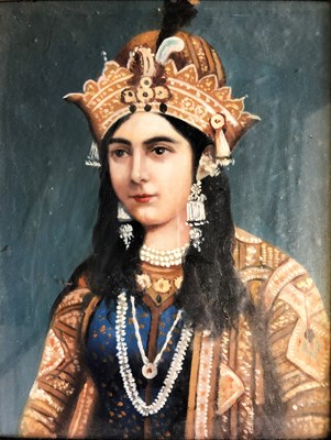 Lot 97 - A PORTRAIT OF NOOR JAHAN, INDIA, 20TH CENTURY