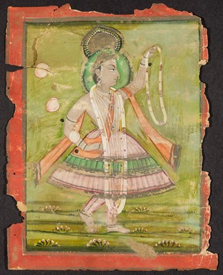 Lot 105 - THREE INDIAN PAINTINGS, 19TH CENTURY