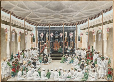 Lot 107 - PRAYERS AND RECITATIONS AT THE MUHARRAM FESTIVAL, CIRCLE OF SEWAK RAM