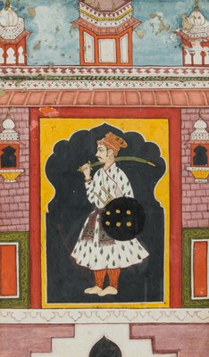 Lot 110 - A RULER IN A PALACE, MANDI, PUNJAB HILLS, INDIA, 18TH CENTURY