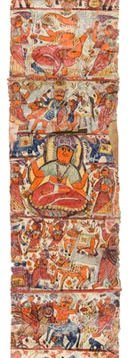 Lot 113 - SCROLL OF SCENES FROM THE RAMAYANA, WESTERN INDIA, EARLY 20TH CENTURY