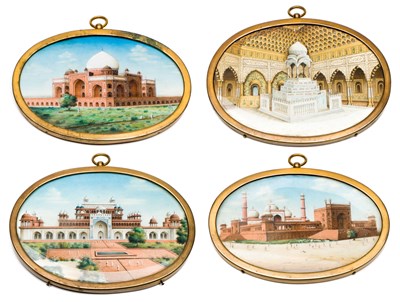 Lot 126 - ËœFOUR VIEWS OF MUGHAL MONUMENTS, DELHI SCHOOL, SECOND HALF 19TH CENTURY