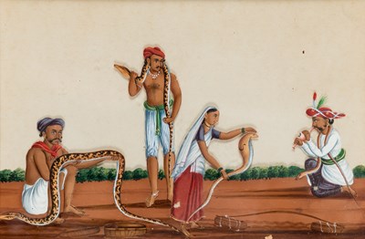 Lot 127 - A SNAKE CHARMER, COMPANY SCHOOL, TRICHINOPOLY, MID 19TH CENTURY