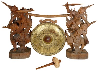 Lot 128 - AN ANGLO-BURMESE DINNER GONG, CIRCA 1900