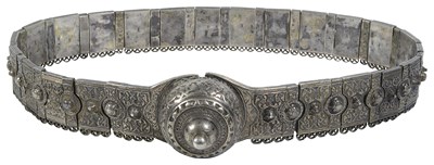 Lot 150 - A CAUCASIAN SILVER BELT, PROBABLY DAGESTAN 1930s