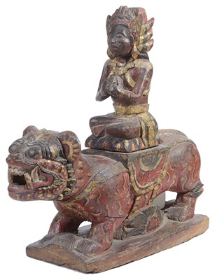 Lot 178 - FIGURE OF A MYTHICAL LION, POSSIBLY BARONG, BALI, 19TH CENTURY