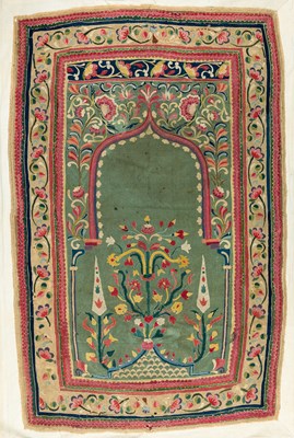 Lot 183 - AN APPLIQUE FELT MIHRAB HANGING, BANYA LUKA, FIRST HALF 19TH CENTURY