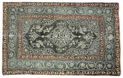 Lot 186 - AN EMBROIDERED VELVET PANEL, PERSIA, CIRCA 1800