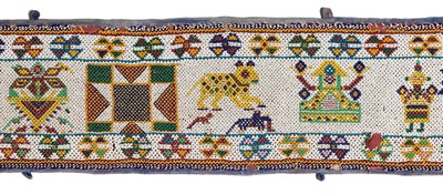 Lot 189 - A LONG BEADWORK PANEL, GUJARAT, WESTERN INDIA, FIRST HALF 20TH CENTURY