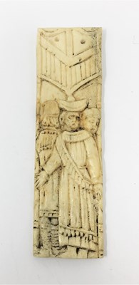 Lot 202 - AN 'EMBRIACHI' CARVED BONE CASKET PANEL, NORTHERN ITALY, 15TH CENTURY