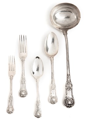 Lot 220 - A SET OF GEORGE IV TABLE SILVER, RANDALL CHATTERTON, LONDON, 1829