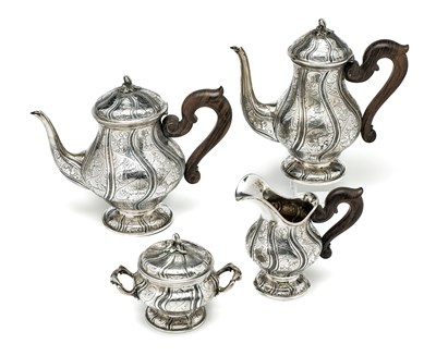 Lot 235 - AN ITALIAN SILVER FOUR-PIECE TEA AND COFFEE SET, BENVENUTO REALI, MILAN, 1930s