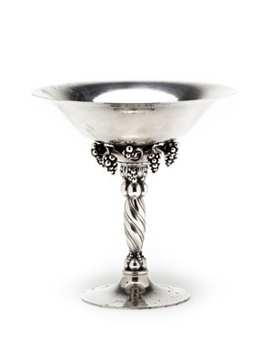 Lot 249 - A DANISH 'GRAPE' TAZZA, GEORG JENSEN, COPENHAGEN, POST 1945