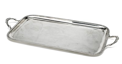 Lot 259 - A GEORGE V SILVER TRAY, GOLDSMITHS & SILVERSMITHS CO. LTD., LONDON, 1924