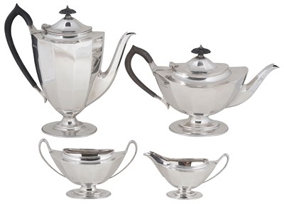 Lot 266 - A SILVER FOUR-PIECE TEA AND COFFEE SET, HARRISON BROTHERS & HOWSON, 1928/29