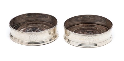 Lot 284 - A PAIR OF SILVER WINE COASTERS, PROBABLY ROBERT HENNELL, LONDON, 1798