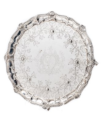 Lot 296 - AN IRISH PROVINCIAL GEORGE III SILVER SALVER, CARDEN TERRY, CORK, CIRCA 1770