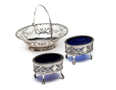 Lot 305 - A PAIR OF GEORGE III SILVER SALT CELLARS, THOMAS DANIELL, LONDON, 1778