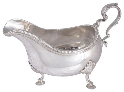 Lot 310 - A GEORGE III SILVER SAUCEBOAT, PROBABLY JACOB MARSH, LONDON, 1766