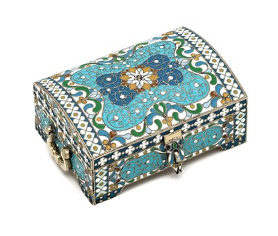 Lot 330 - A RUSSIAN MINIATURE CASKET, PAVEL OVCHINNIKOV, MOSCOW, 1898-1908