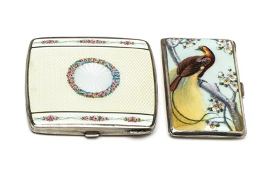 Lot 337 - FOUR AUSTRIAN SILVER AND ENAMEL CIGARETTE CASES, EARLY 20TH CENTURY