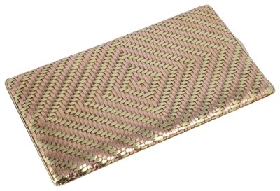 Lot 341 - A TWO-COLOUR GOLD CIGARETTE CASE, CARTIER, NEW YORK, 1940s