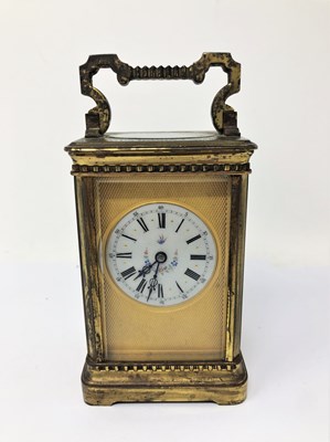 Lot 356 - A GILT-BRASS CARRIAGE CLOCK, FRENCH, CIRCA 1900