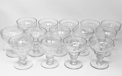 Lot 13 - A SET OF FOURTEEN GLASS RUMMERS