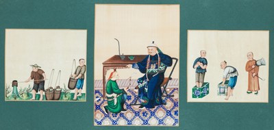 Lot 45 - A GROUP OF ELEVEN CHINESE PITH PAPER PAINTINGS