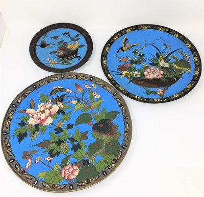 Lot 49 - THREE JAPANESE CLOISONNE DISHES