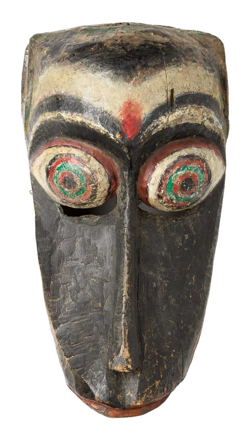 Large Triangular Ritual Mask Lot 55 - A RITUAL MASK DEPICTING HANUMAN