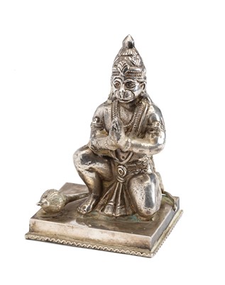 Lot 74 - A SILVER ALLOY FIGURE OF HANUMAN