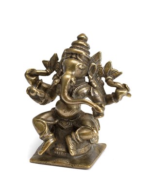 Lot 86 - A BRONZE FIGURE OF GANESHA