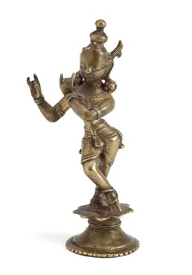 Lot 101 - A BRONZE FIGURE OF KRISHNA VENUGOPALA